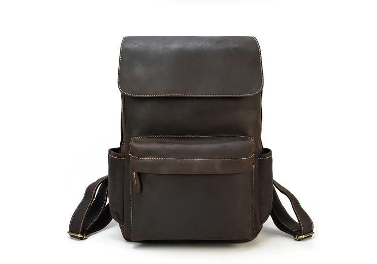brown leather backpack purse for travel