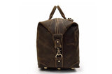 mens & womens brown leather weekend luggage bag
