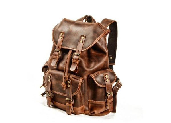 Womens Genuine Brown Leather Backpack Purse Womens Genuine Brown Leather Backpack Purse