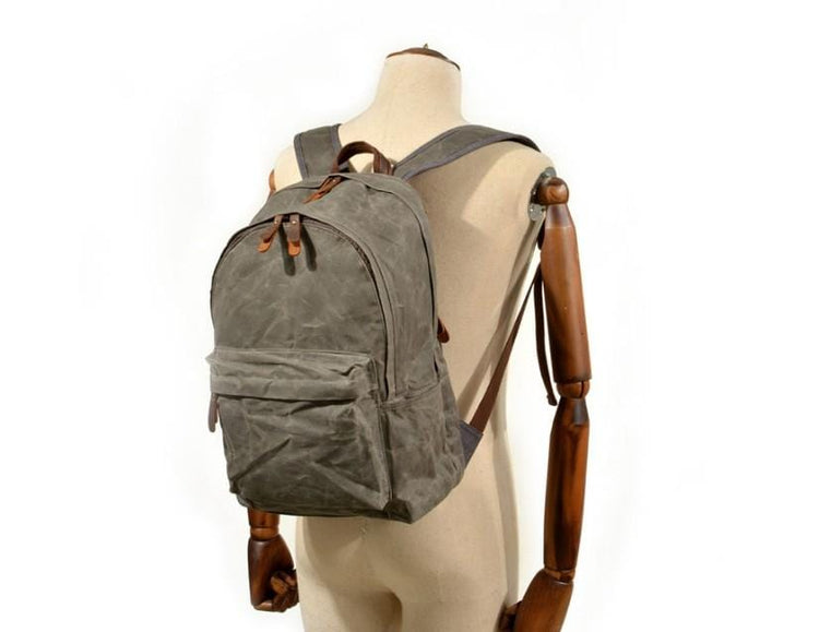 vintage waxed canvas backpack