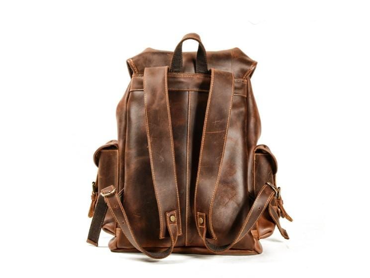 Jack Georges Voyager Hand-Stained Buffalo Leather Adele Slim Backpack #7537  (Brown) - Walmart.com