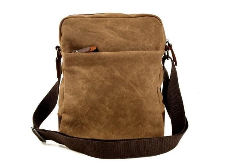 mens canvas messenger zipper