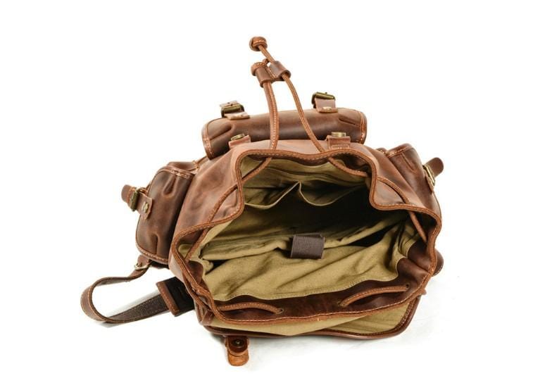 big brown faux leather backpack Women's Full Grain Brown Leather Backpack Purse – Handcrafted – LeatherNeo