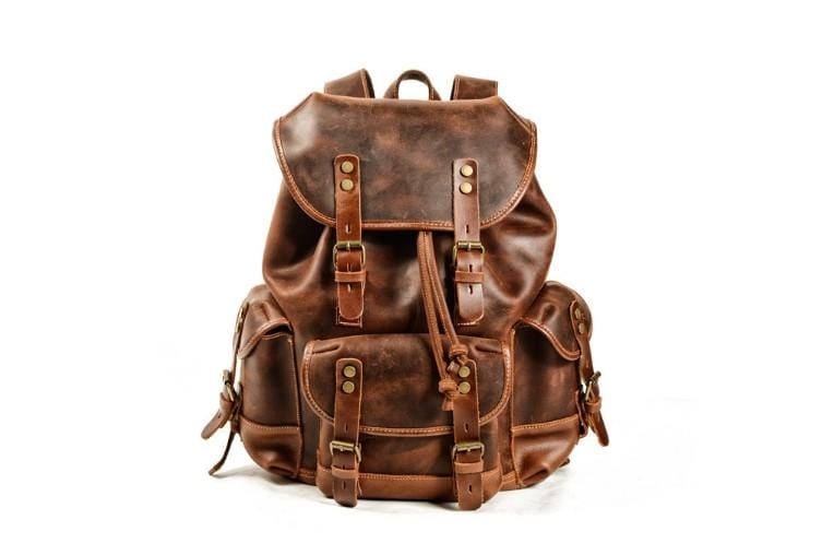 Women's Full Grain Brown Leather Backpack Purse – Handcrafted – LeatherNeo