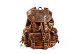 womens genuine brown leather backpack purse