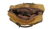 womens leather canvas leather luggage bag