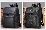 Large Black Leather Backpack Bag for men