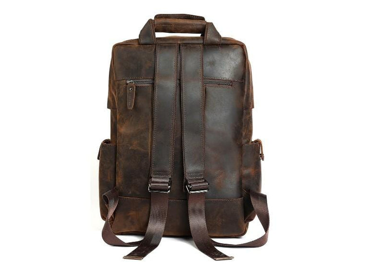 brown leather laptop backpack purse