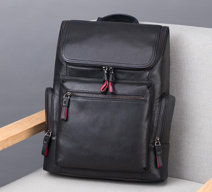 big black leather backpack Large black leather backpack bag – LeatherNeo