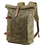 army green canvas backpack school bag