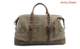 army green leather canvas womens luggage bag
