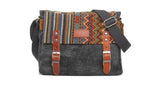 canvas leather satchel messenger bag