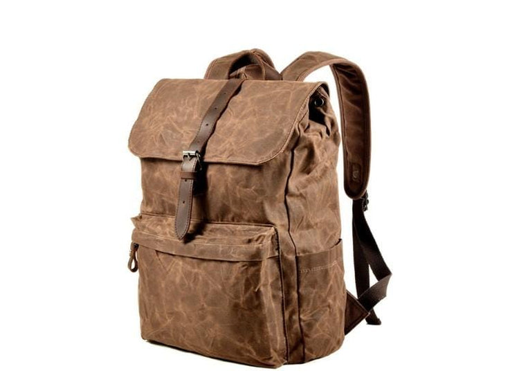 brown canvas convertible backpack rucksack