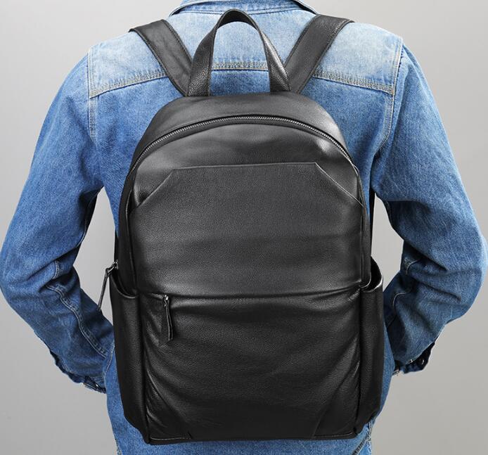 black leather men backpack Luxury black leather backpack bag – LeatherNeo