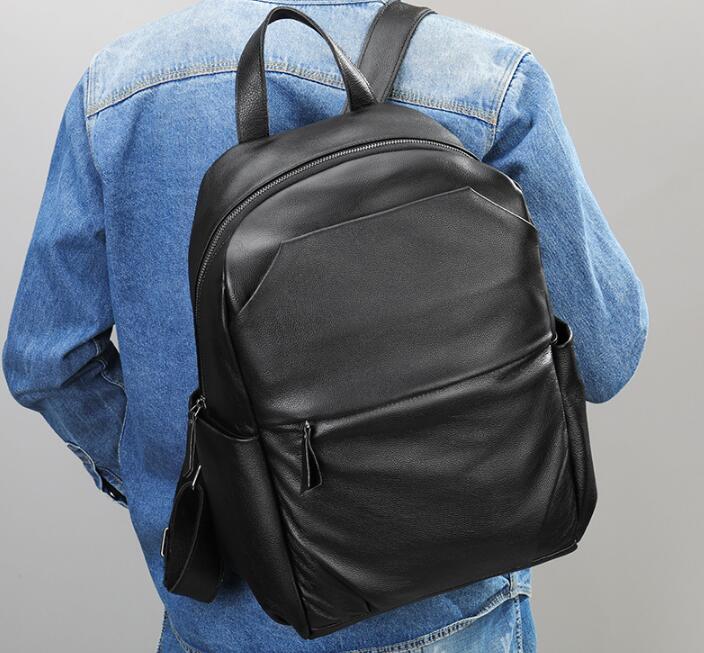 big black leather backpack Luxury black leather backpack bag – LeatherNeo