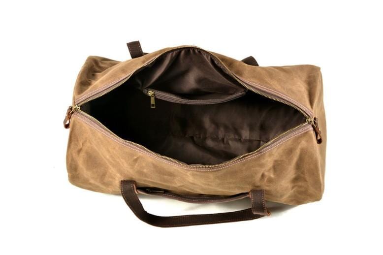 bluboon weekender overnight bag canvas genuine leather travel duffel tote Mens Canvas Leather Travel Bag Womens Weekender Luggage Duffel – LeatherNeo