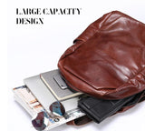 Coffee Leather Backpack Bag