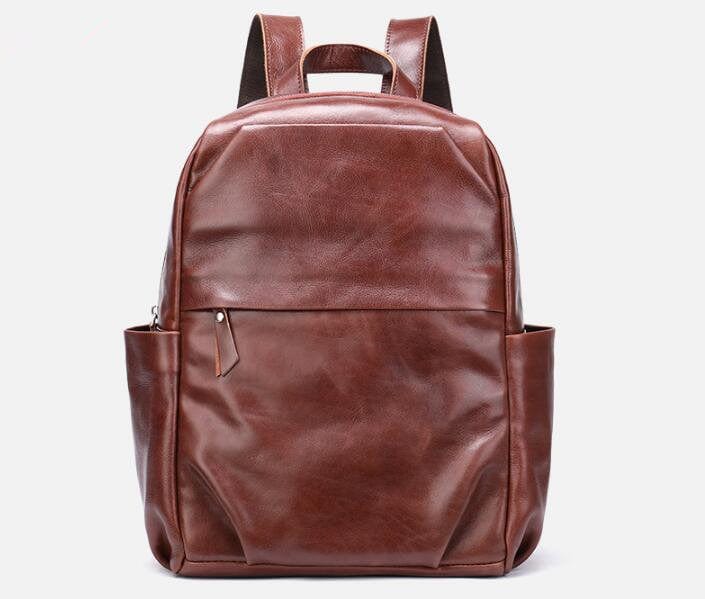 Luxury Coffee Leather Backpack Bag