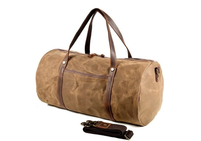 men's / unisex leather travel bag Mens Canvas Leather Travel Bag Womens Weekender Luggage Duffel