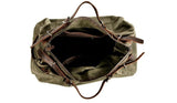 Men's & Women's Army Green Canvas Duffel Weekender Travel Bag with Leather Straps