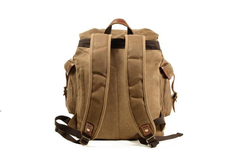 leather canvas large backpack rucksack