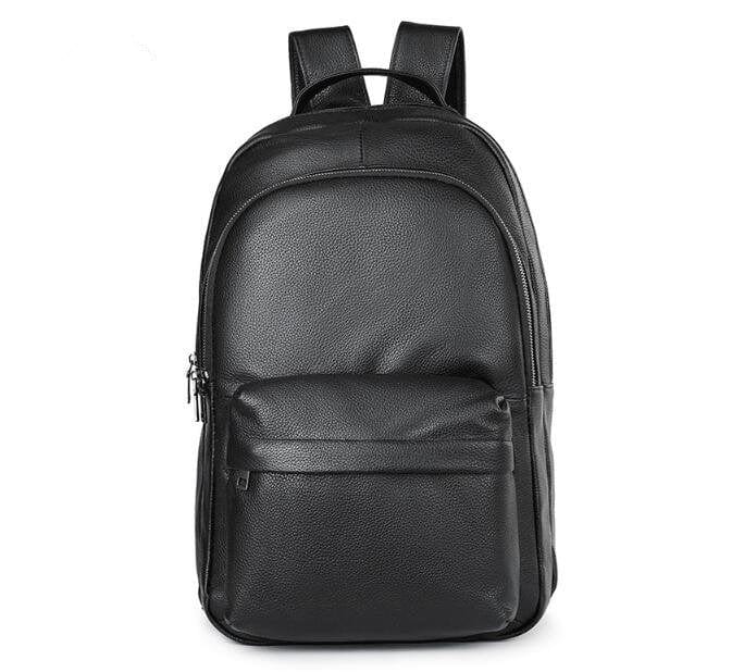 Fashion Black Leather Backpack Bag For Laptop
