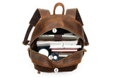 cognac leather backpack