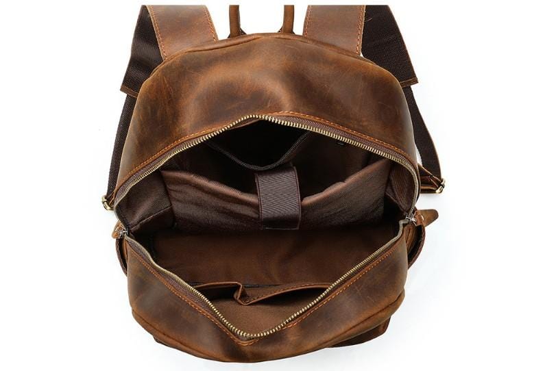 back to school leather backpacks Vintage Crazy Horse Leather Backpack for Men