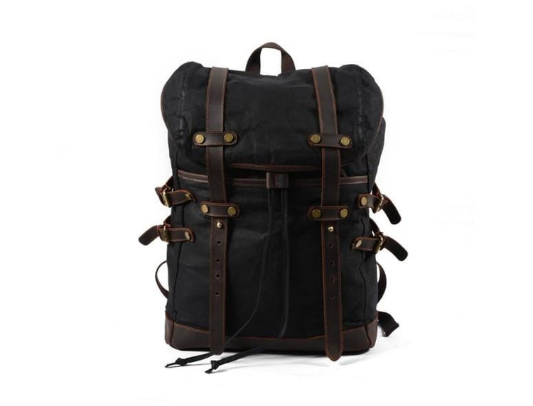 black canvas backpack purse