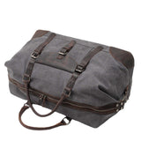 grey womens leather weekender duffle