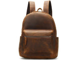 school brown leather backpack