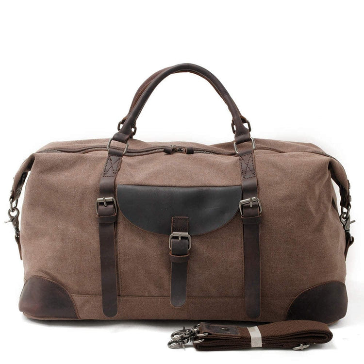 brown womens canvas weekender duffle