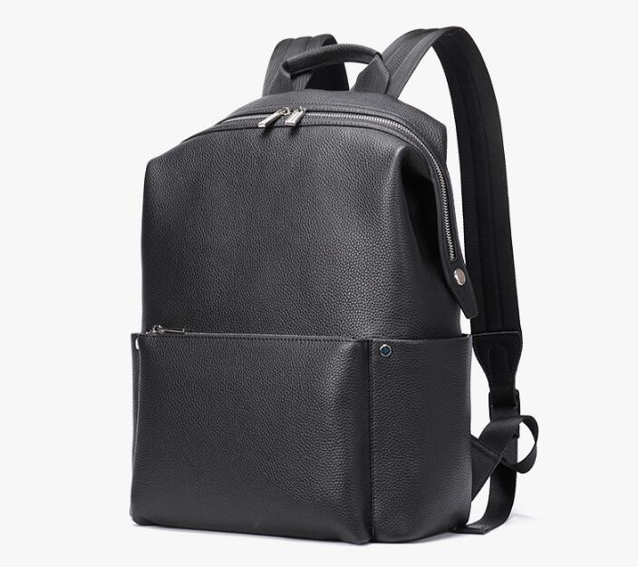 Large Black Leather Backpack Purse Bag
