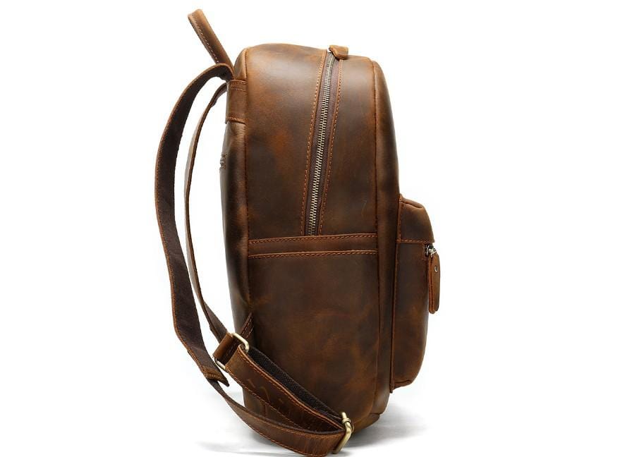 Brown Faux Leather Backpack – GoodBoy Clothing