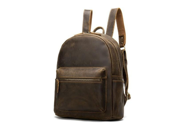 dark brown leather diaper backpack purse