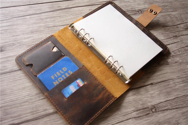 custom refillable leather planner notebook