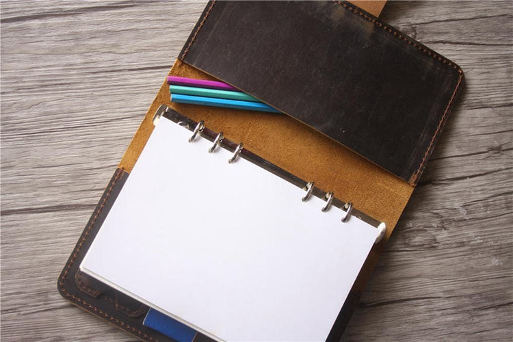 refillable leather planner daily