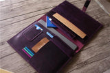 purple leather padfolio