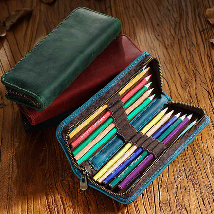 Personalized Leather Pencil Cases & Pen Pouches