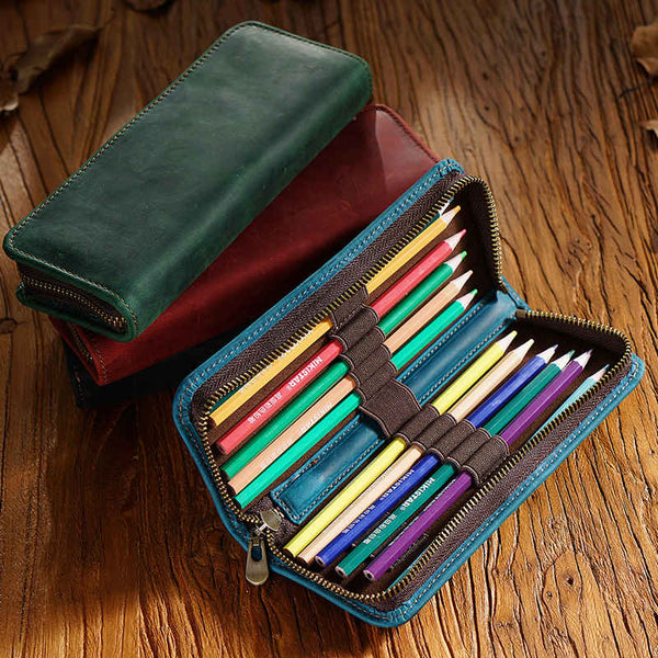 leather pencil case box
