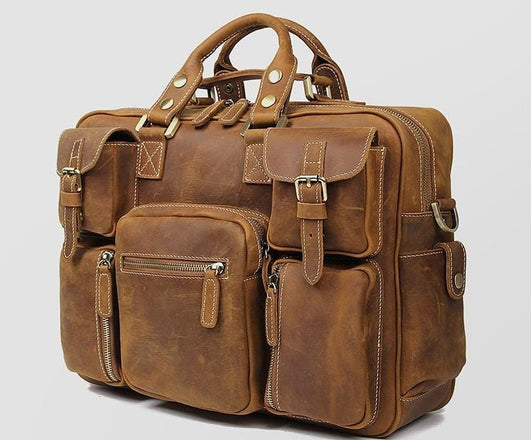 Brown colour checked design Laptop bag for men, stylish laptop bag