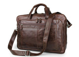 Mens Business Large Leather Laptop Bag Travel Briefcase
