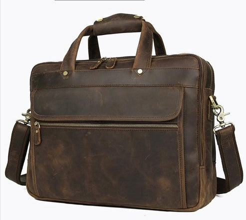 Leather 15 inch Large Laptop Bag Briefcase