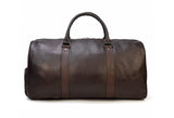 coffee leather luggage bag large