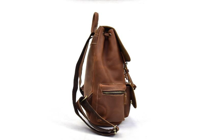 BROWN GENUINE LEATHER BACKPACK – MASNCO