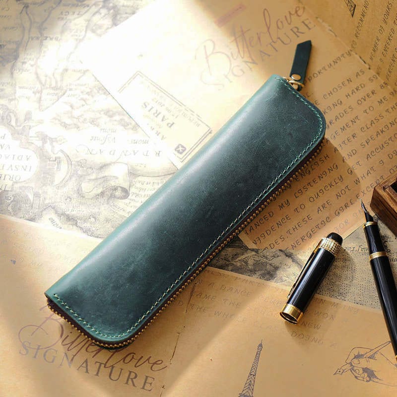 Leather Fountain Pen Case, Genuine Leather Pen Case