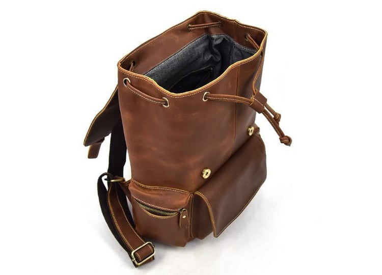 brown leather backpack purse