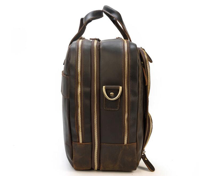 brown leather duffle for men
