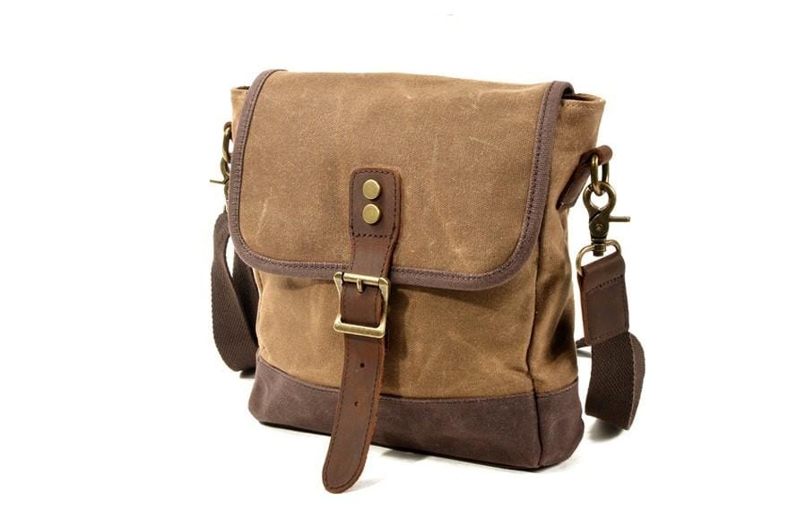 Shop Men's Waxed Canvas Messenger Shoulder Bag - LeatherNeo