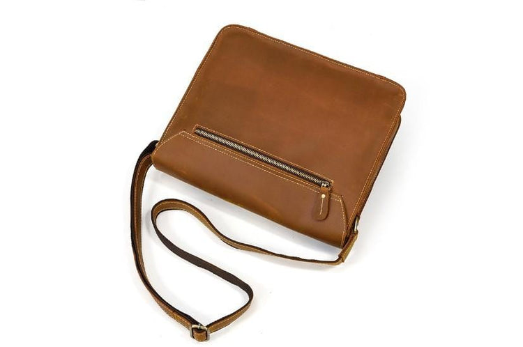 brown leather messenger bag womens